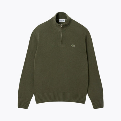 L.C Zipped High Neck Carded Wool Sweater